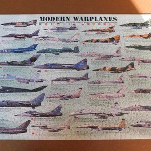 Modern Warplanes 1000 Piece Jigsaw Puzzle Eurographics 19 x 27 COMPLETE